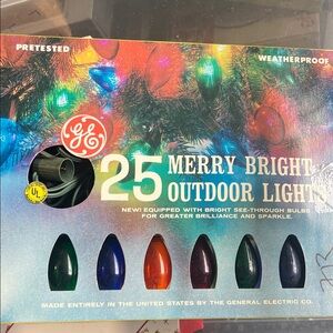 Vintage GE 25 Merry Bright Outdoor Lights MADE IN USA